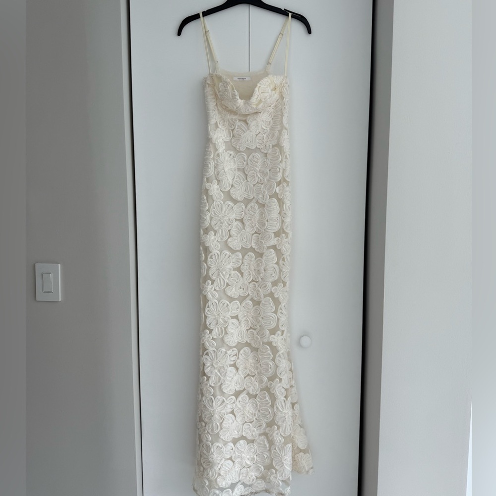 Elegant Cream Lace Gown